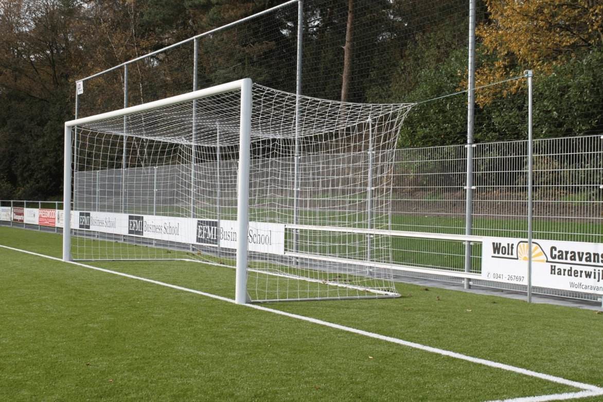 Fussballtor 732x244cm Bodenhuelsen freie Netzaufhaengung TEF 3