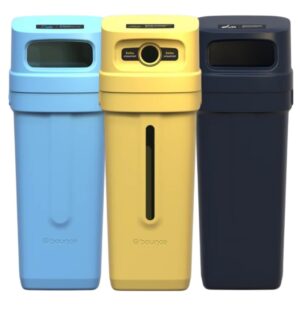 Abfalleimer-Set Bounce Ecotrio für Tennis- und Padelbälle, PET und Restmüll