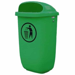 grüner Abfalleimer aus Kunststoff - Kapazität 50 Liter