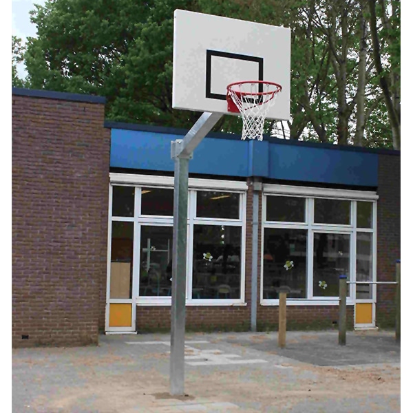 hochwertige, massiver Basketballanlage mit Pfosten, Basketball-Brett und Basketballkorb