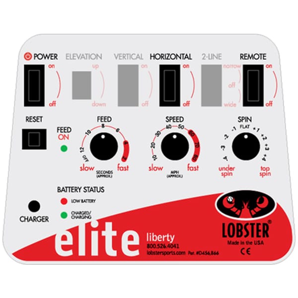 Bedienpanel der Ballmaschine Lobster Elite Liberty
