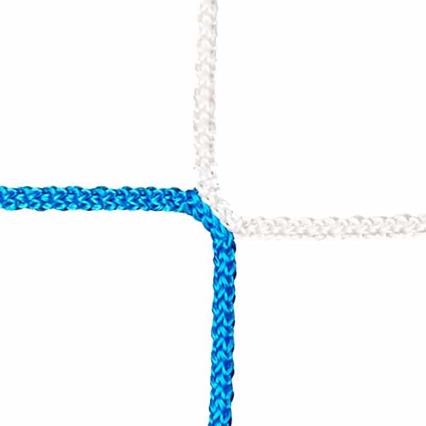 zweifarbiges Fussball-Tornetz aus 4mm starkem PP - blau/weiss