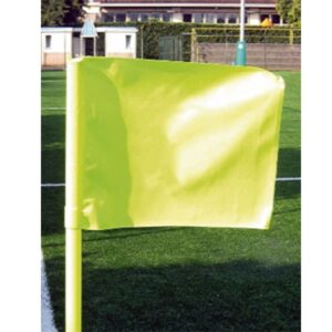 drapeau de corner jaune 60 x 40 cm avec un poteau de corner jaune