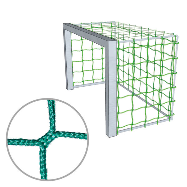 Fussball Tornetz aus PP mit 100mm grossen Maschen für Minitore (130 x 90 cm mit einer oberen und unteren Höhe von 70cm