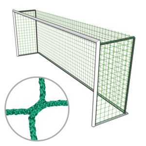 grünes Tornetz für Kleinfeldtore (500x200cm) aus knotenlosem PP ø 4mm. Tiefe oben: 100 cm, Tiefe unten: 100cm
