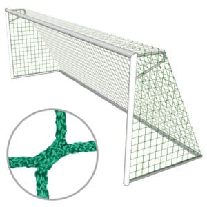 grünes Fussball Tornetz für Grossfeldtore (7.50 x 2.50) mit einer oberen Höhe von 80 cm und unten 200cm mit quadratischen Maschen aus knotenlosem PP