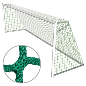 grünes Fussball Tornetz für Grossfeldtore (7.50 x 2.50) mit einer oberen Höhe von 80 cm und unten 200cm mit quadratischen Maschen aus 5mm starkem knotenlosem PP