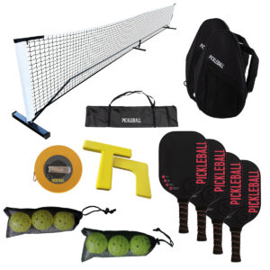 Pickleball Trainingsset Pro - komplettes Trainingsset mit Netz, Paddles, Bällen, Linien und Tragetaschen