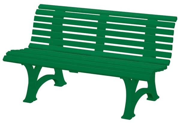 1.5m lange grüne Sitzbank Deluxe mit Lehne