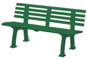 1.5m lange grüne Sitzbank Standard mit Lehne