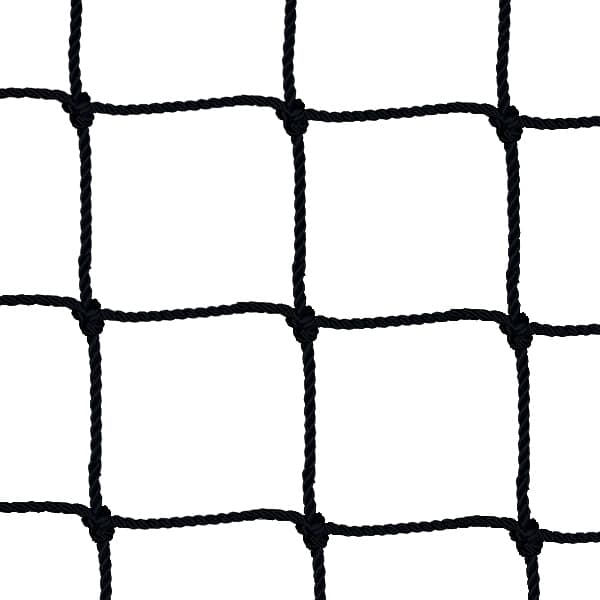 Filet de séparation en nylon noir pour les courts de tennis de 2 x 40 m avec mailles de 45 mm.